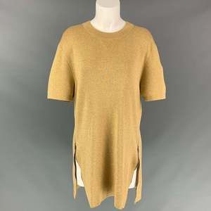 NEIL BARRETT Gold Gold Metallic Polyester Blend Long Pullover